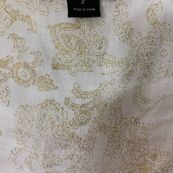 Ralph Lauren Black Label Gold Paisley Ruffle Skirt Size 2 - Picture 4 of 4